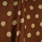 Brown With Cream Polka Dot Modal Satin Fabric VP-32354