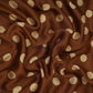 Brown With Cream Polka Dot Modal Satin Fabric VP-32354
