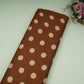 Brown With Cream Polka Dot Modal Satin Fabric VP-32354