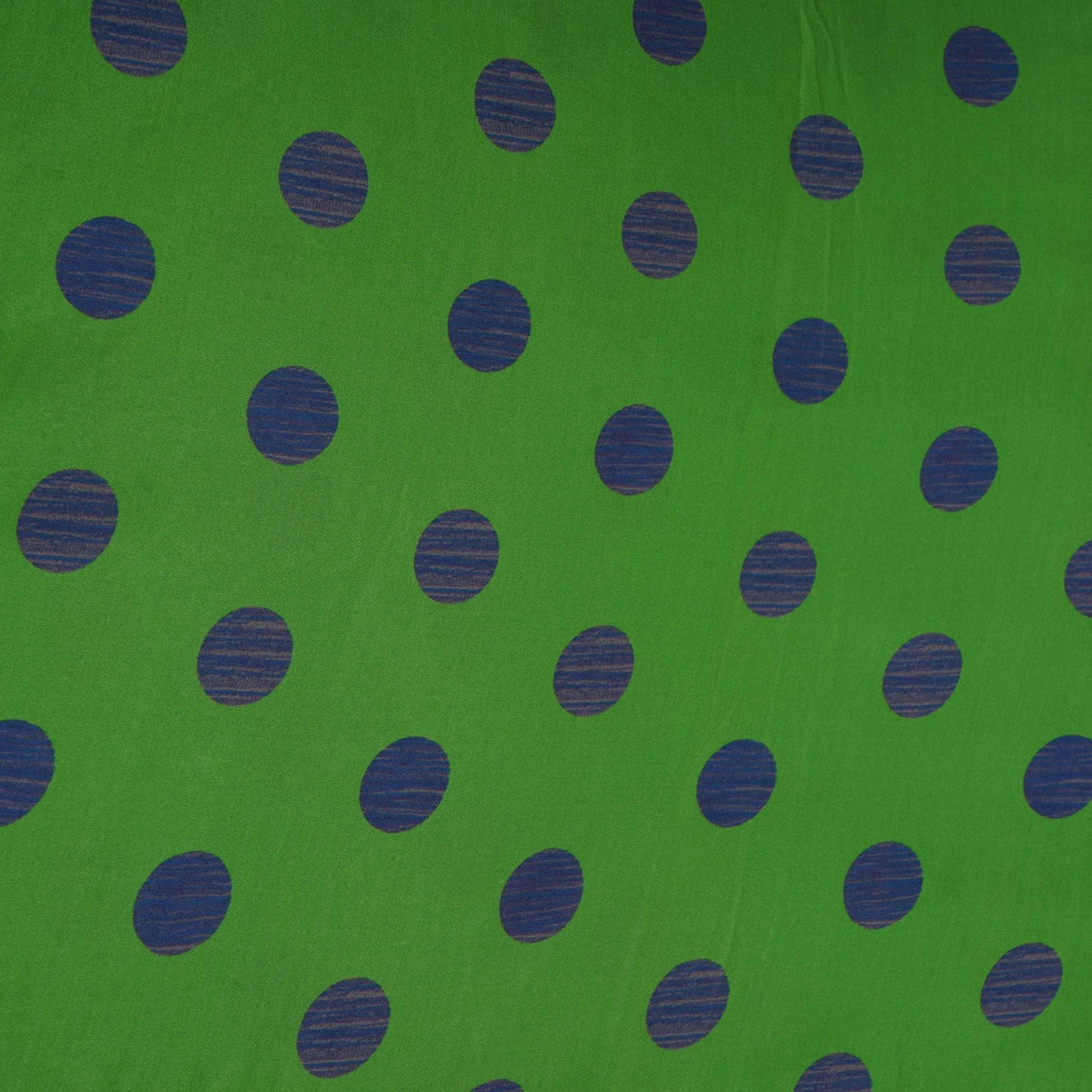 Green With Blue Polka Dot Modal Satin Fabric VP-32350