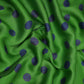 Green With Blue Polka Dot Modal Satin Fabric VP-32350