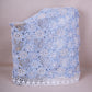 Sky Blue Cutdana Floral Schiffli Embroidery Crepe Fabric DVT-30569