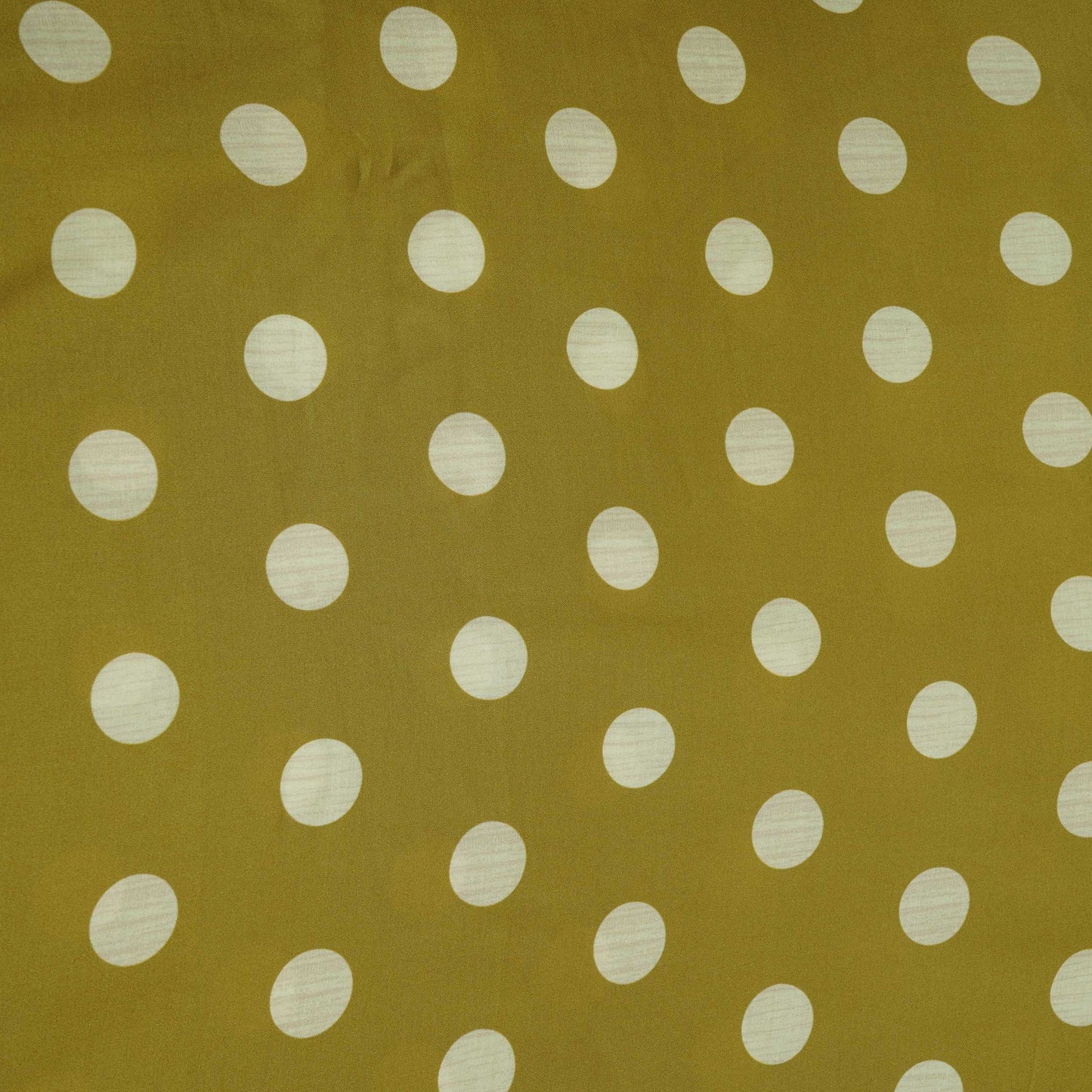 Mehendi Green With Cream Polka Dot Modal Satin Fabric VP-32356