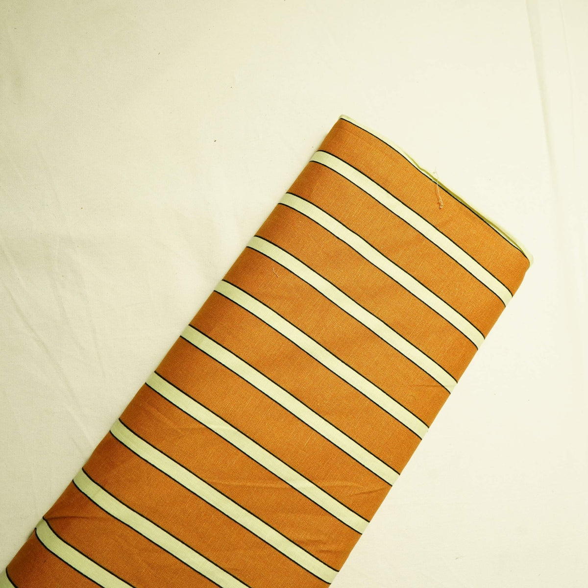 Brown Stripes Print Italian Cotton SFL-11216
