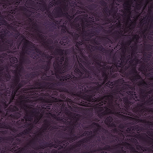 Purple Floral Embroidery Lace Fabric LI-32190 - TradeUNO
