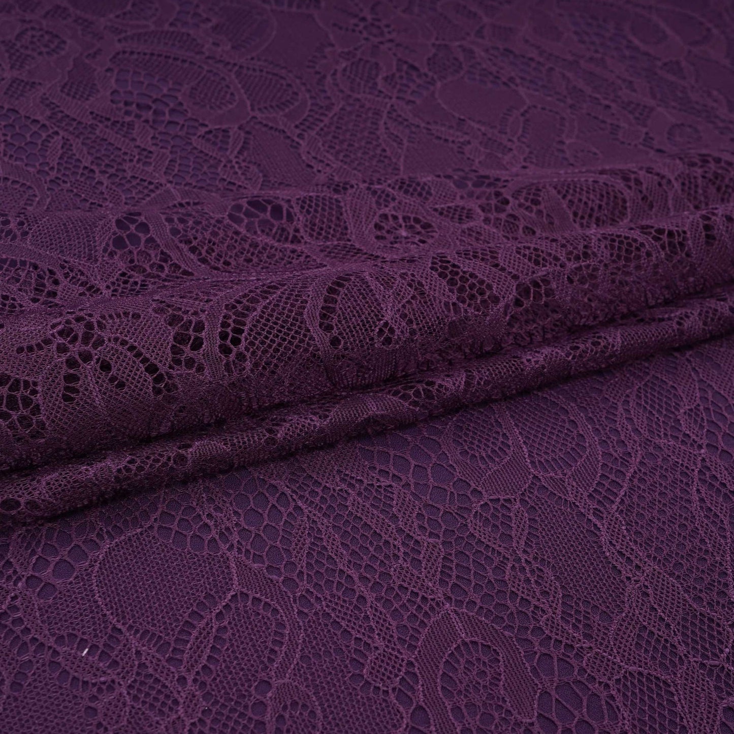 Purple Floral Embroidery Lace Fabric LI-32190