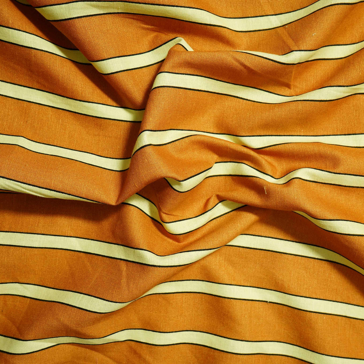 Brown Stripes Print Italian Cotton SFL-11216 – image 3 of 4