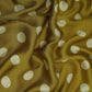 Mehendi Green With Cream Polka Dot Modal Satin Fabric VP-32356