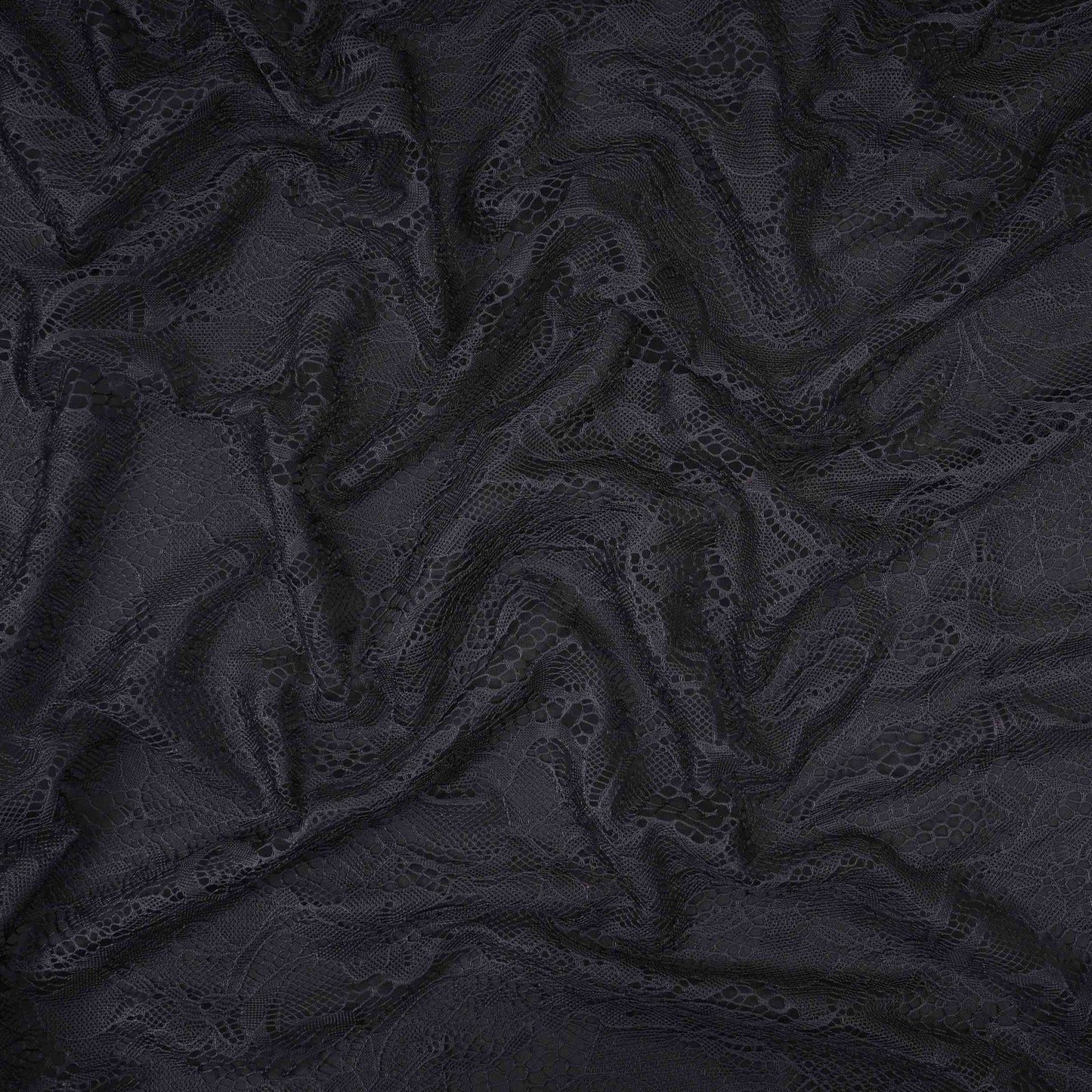 Black Floral Embroidery Lace Fabric LI-32187