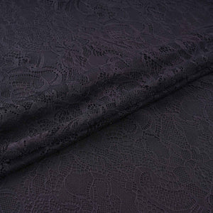 Black Floral Embroidery Lace Fabric LI-32187 - TradeUNO