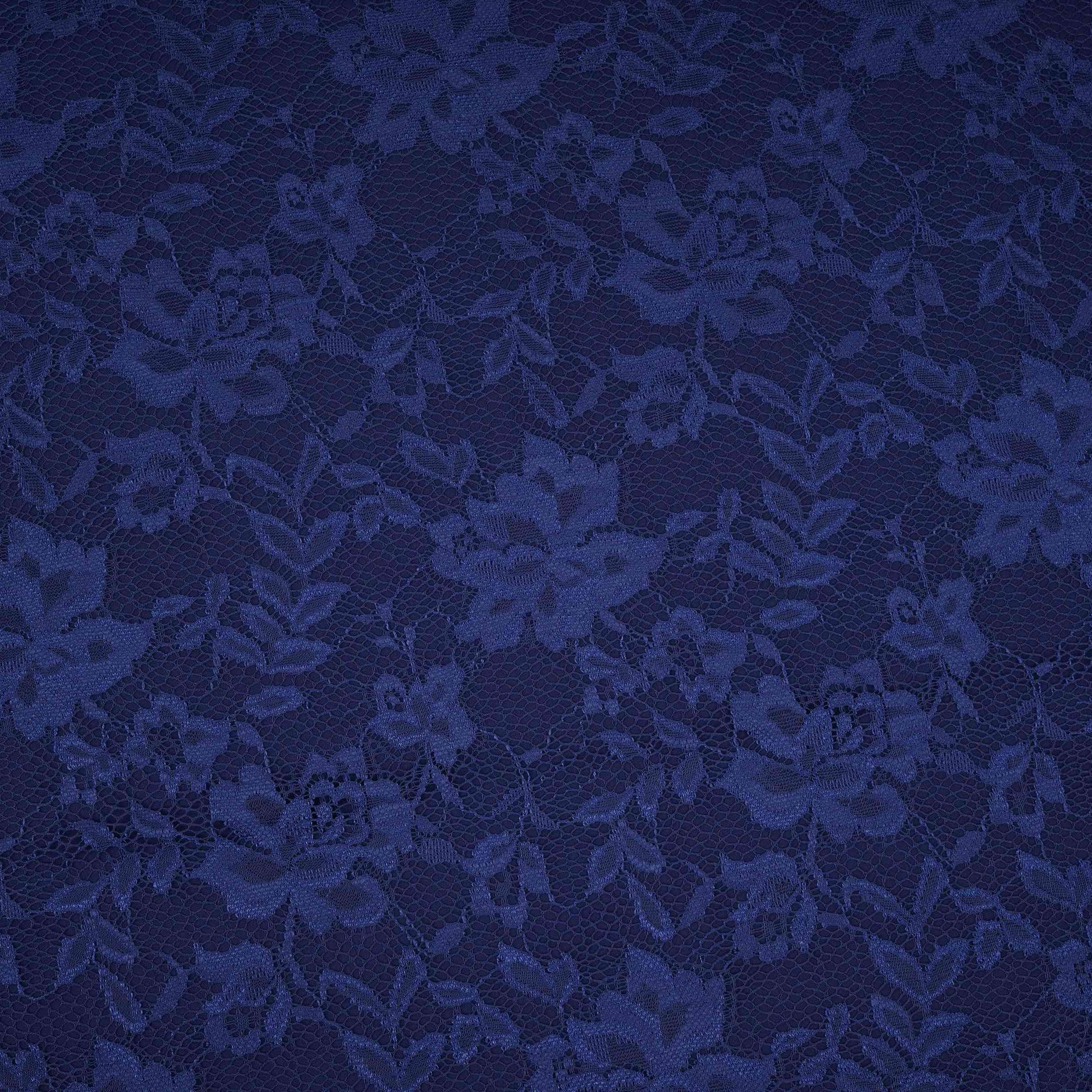 Blue Floral Embroidery Lace Fabric LI-32185 - TradeUNO