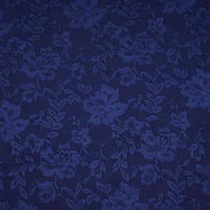 Blue Floral Embroidery Lace Fabric LI-32185 - TradeUNO