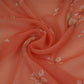 Peach Floral Print Georgette Fabric VP-32362