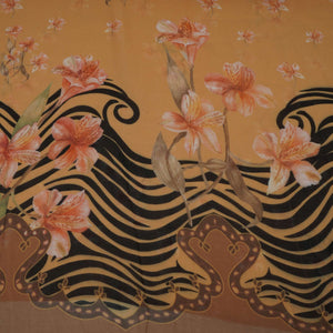 Mustard Floral Print Georgette Fabric VP-32363 - TradeUNO