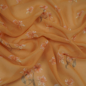 Mustard Floral Print Georgette Fabric VP-32363 - TradeUNO