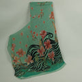Turquoise Floral Print Georgette Fabric VP-32364