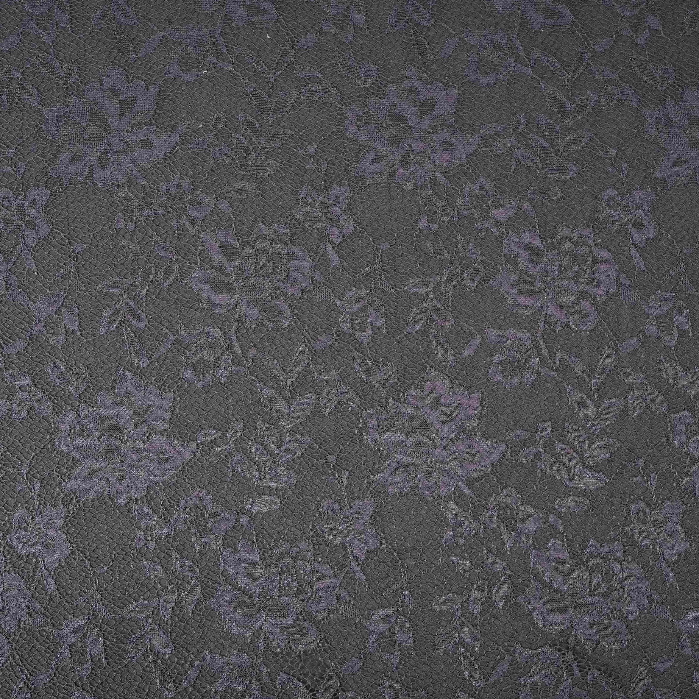 Black Floral Embroidery Lace Fabric LI-32186 - TradeUNO
