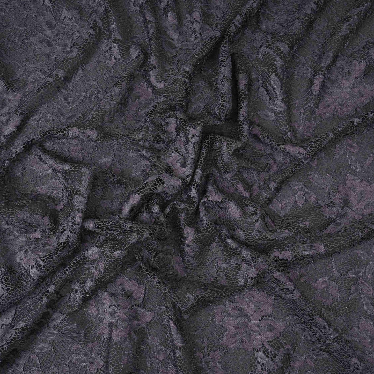 Black Floral Embroidery Lace Fabric LI-32186