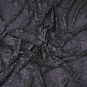 Black Floral Embroidery Lace Fabric LI-32186 - TradeUNO