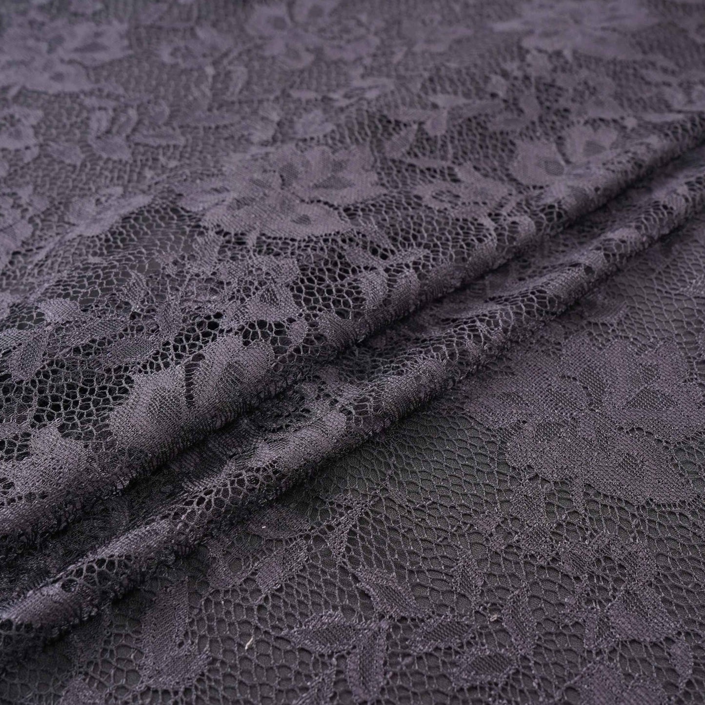 Black Floral Embroidery Lace Fabric LI-32186