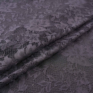 Black Floral Embroidery Lace Fabric LI-32186 - TradeUNO
