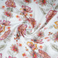 White with Pink Floral Print Cotton Mulmul Fabric PG-30471
