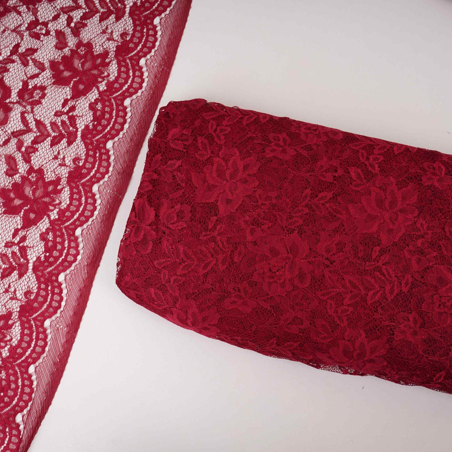 Red Floral Embroidery Lace Fabric LI-32184