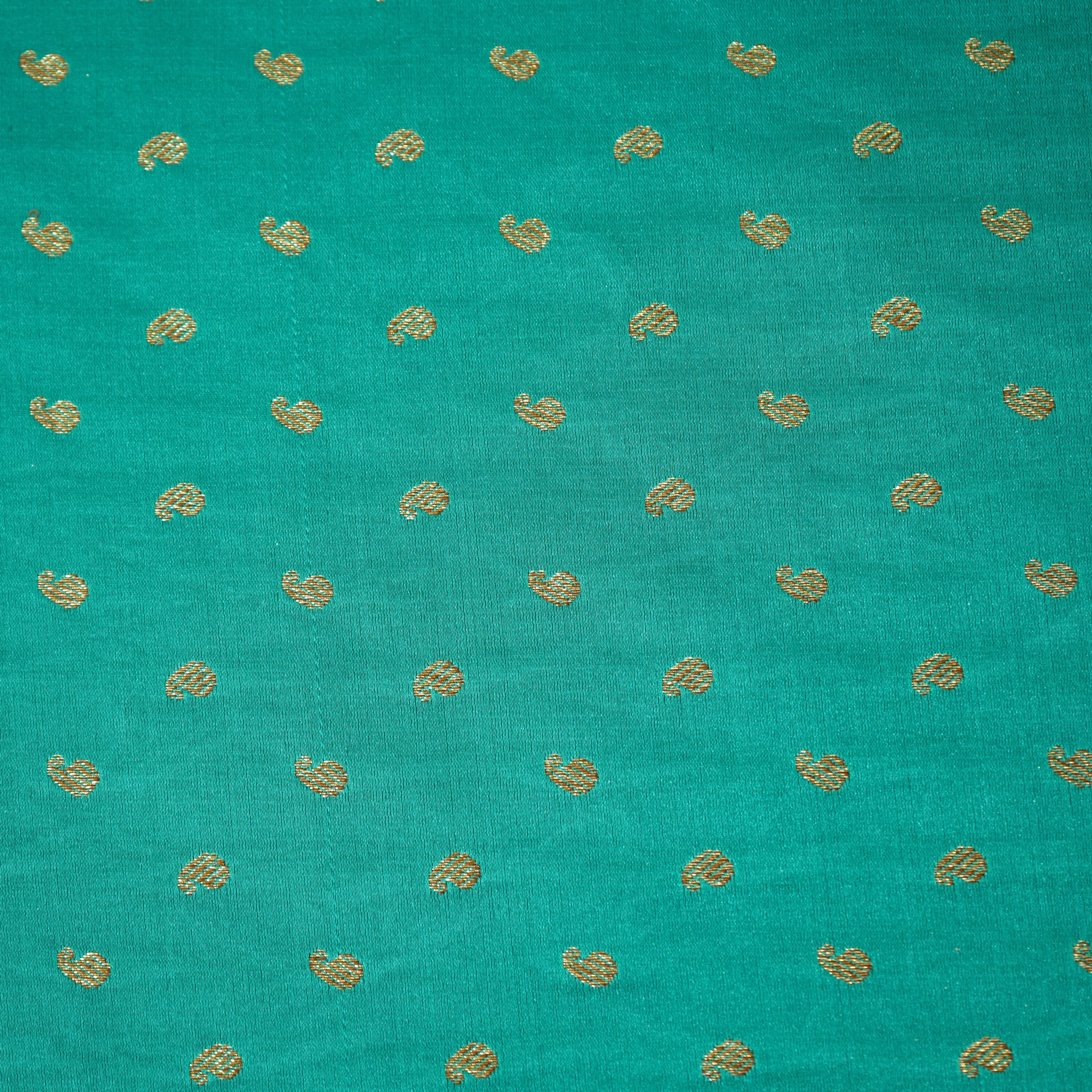 Green Banarasi Brocade Fabric 19210