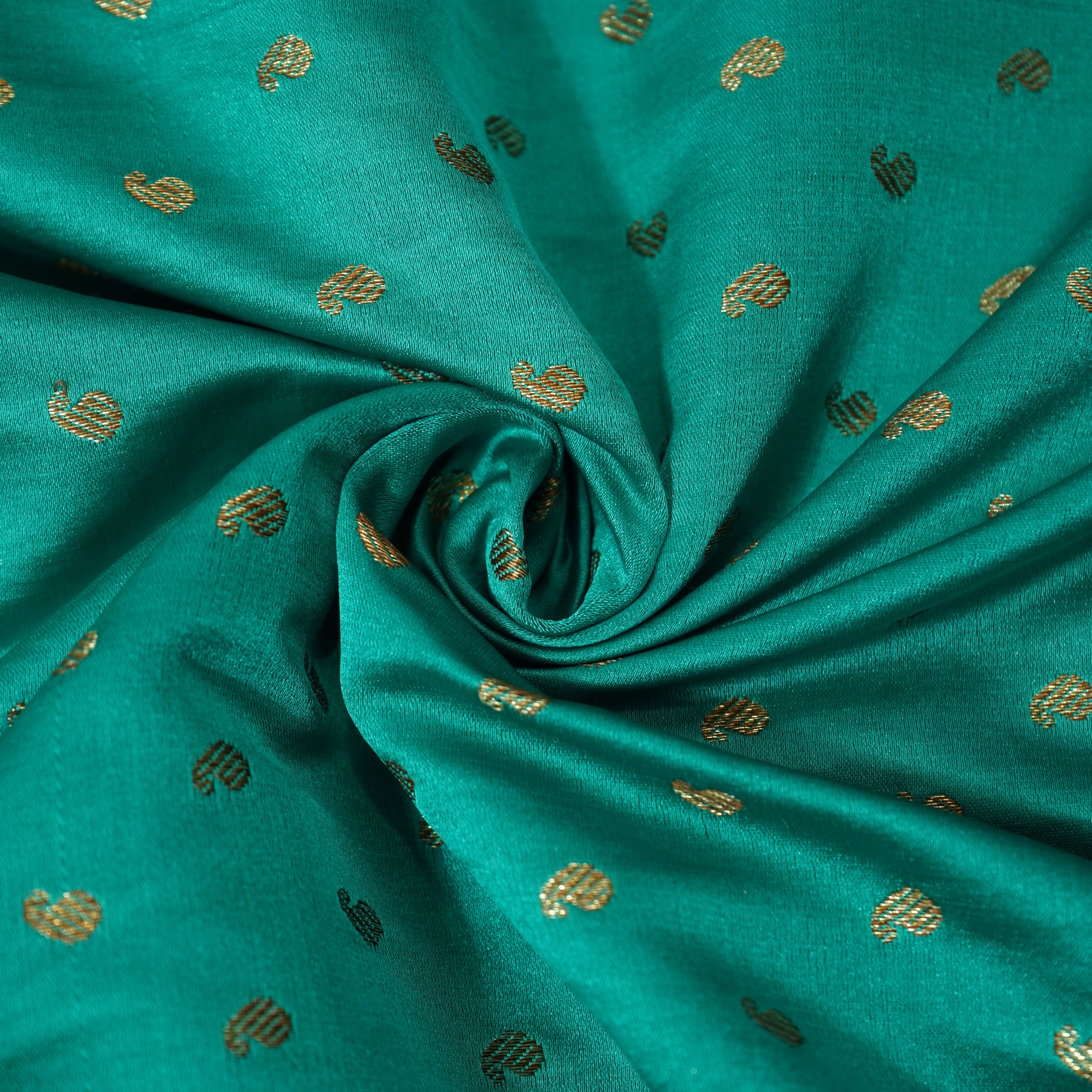 Green Banarasi Brocade Fabric 19210