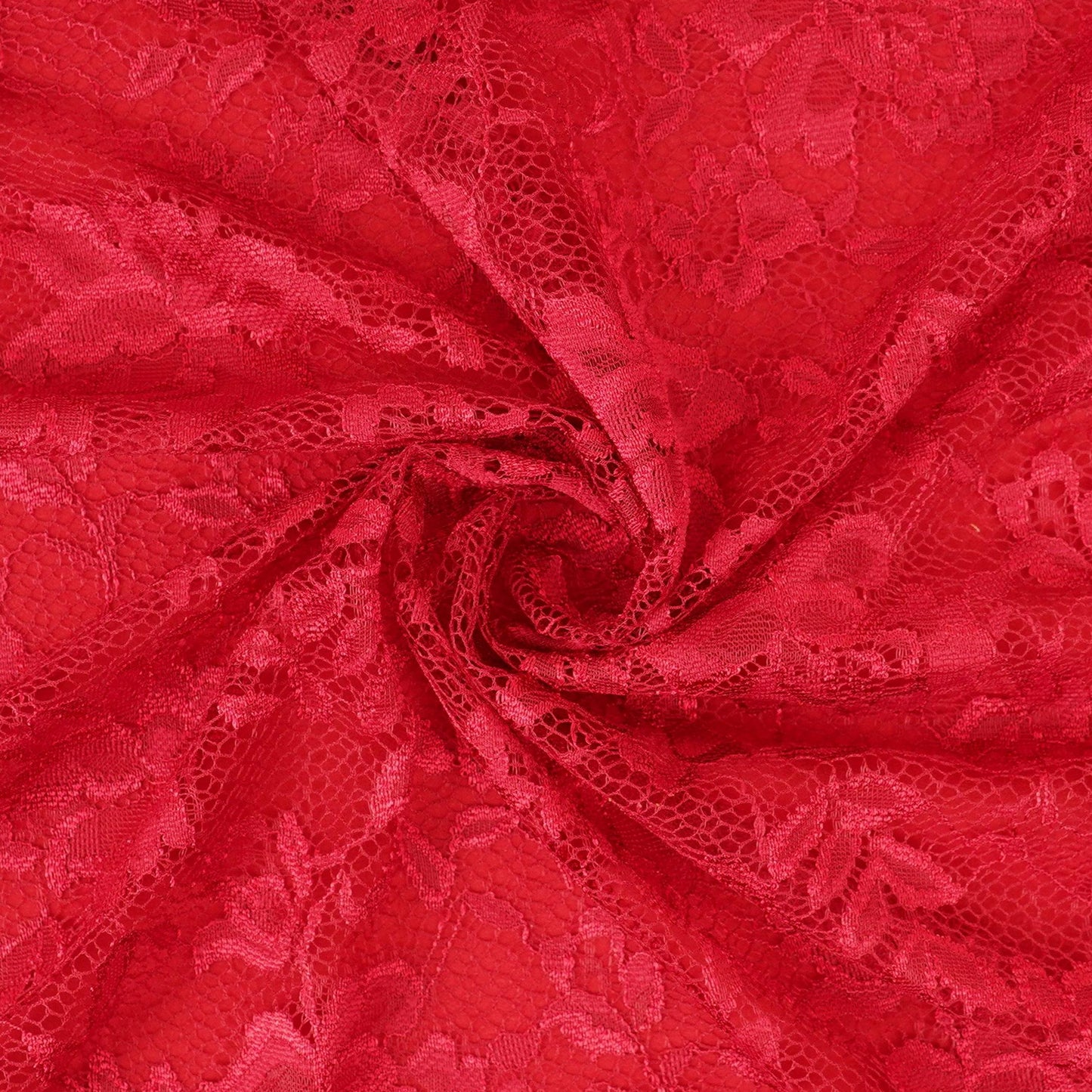 Red Floral Embroidery Lace Fabric LI-32184