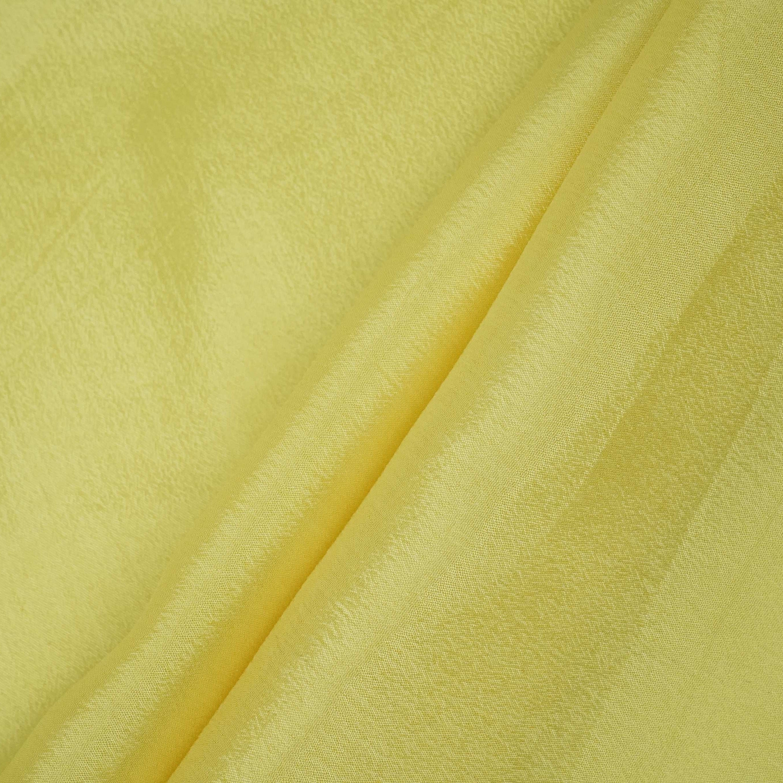 Lemon Yellow Solid Chinon Fabric NFC-16 - TradeUNO