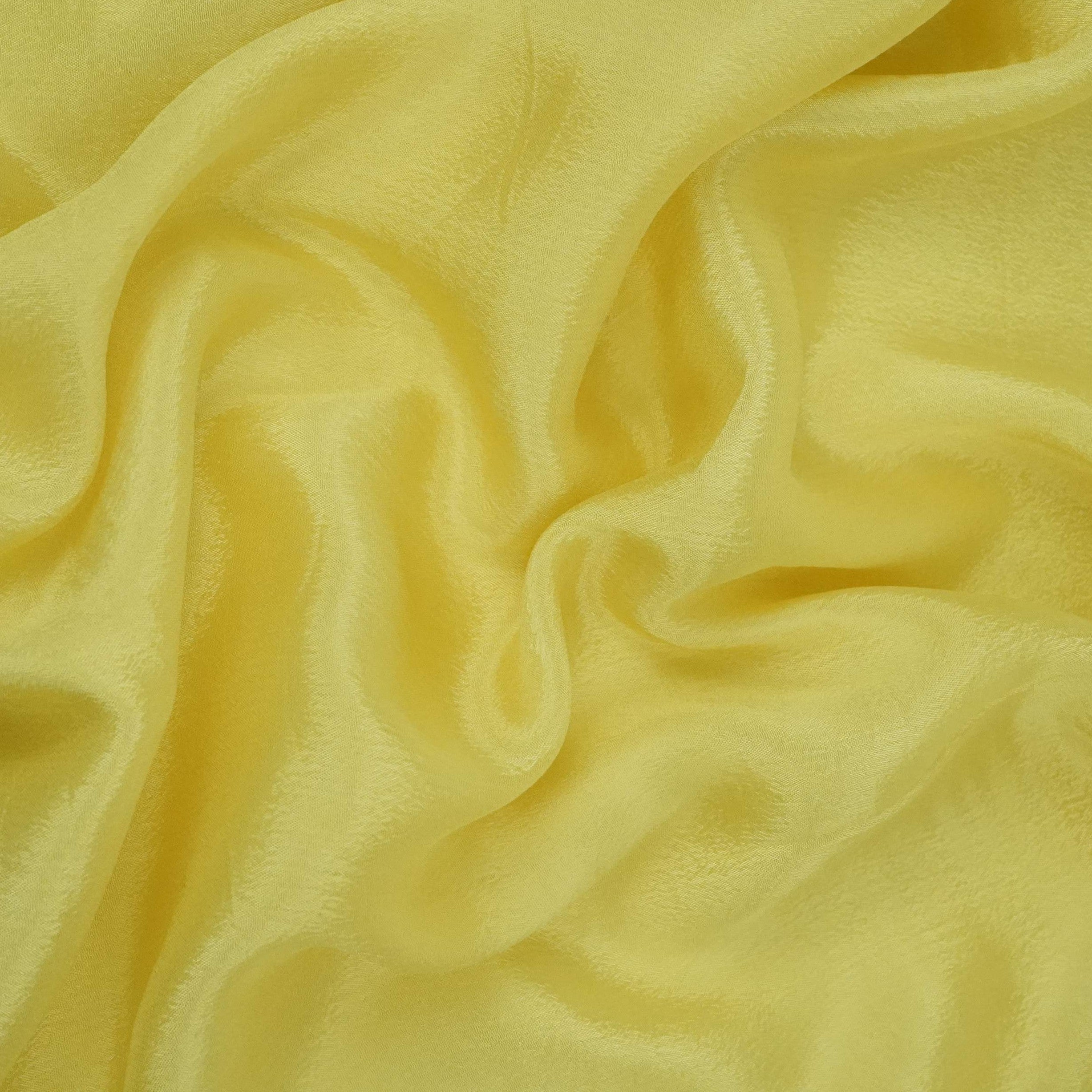 Lemon Yellow Solid Chinon Fabric NFC-16 - TradeUNO