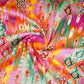 Multicolor Ikkat Print Cotton Satin Fabric PG-30436