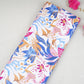 Blue with White Floral Print Cotton Satin Fabric PG-30437