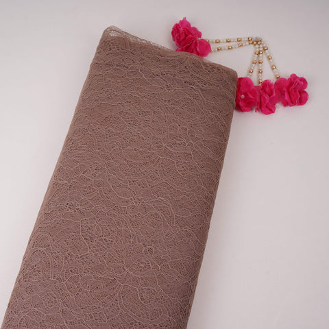 Light Brown Floral Embroidery Lace Fabric LI-32188
