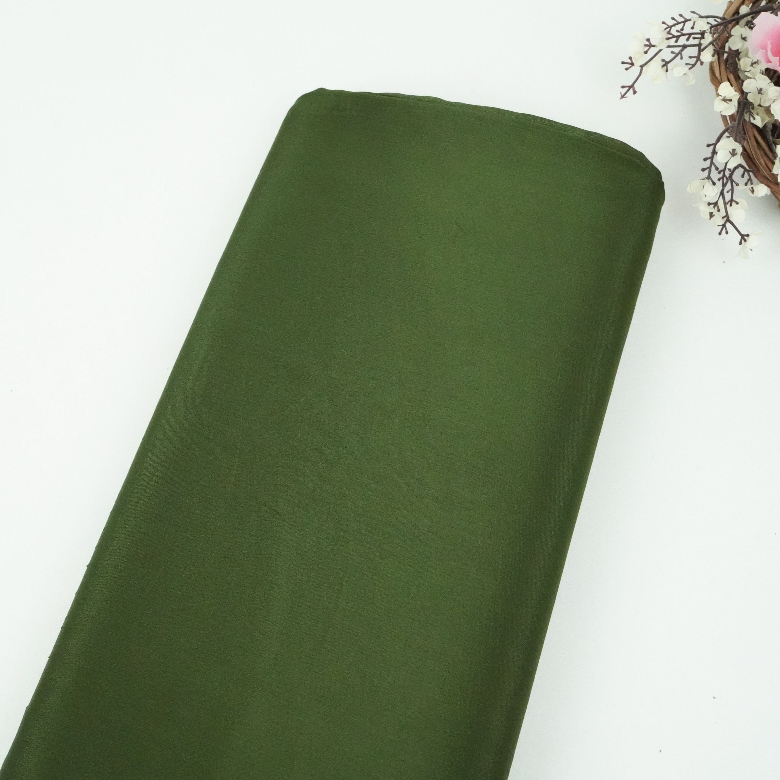 Mehendi Green Solid Chinon Fabric NFC-05 - TradeUNO