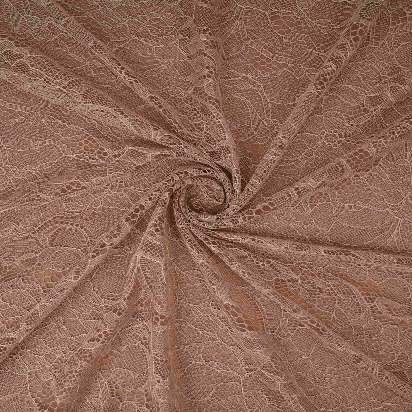 Light Brown Floral Embroidery Lace Fabric LI-32188