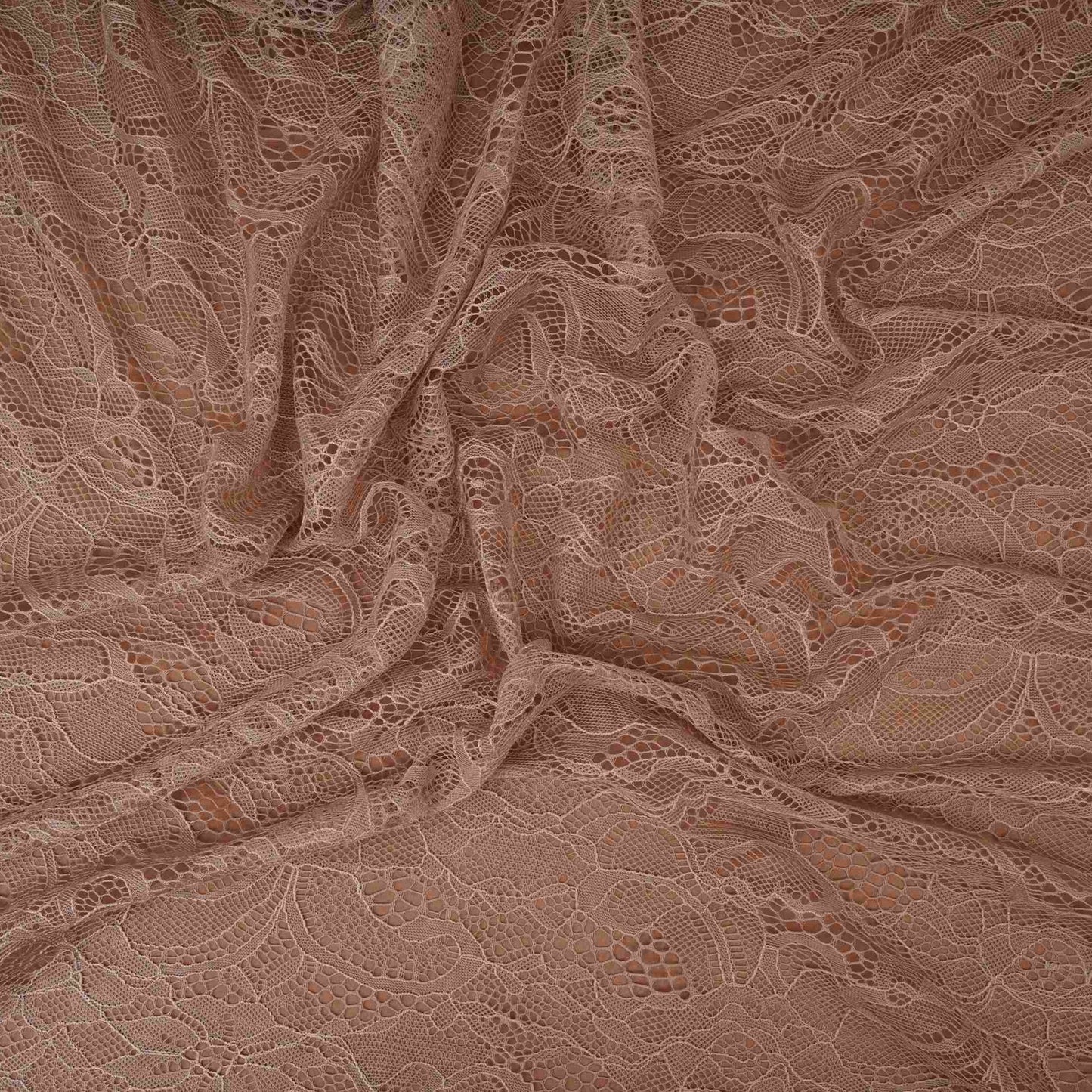 Light Brown Floral Embroidery Lace Fabric LI-32188