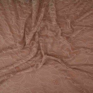 Light Brown Floral Embroidery Lace Fabric LI-32188 - TradeUNO