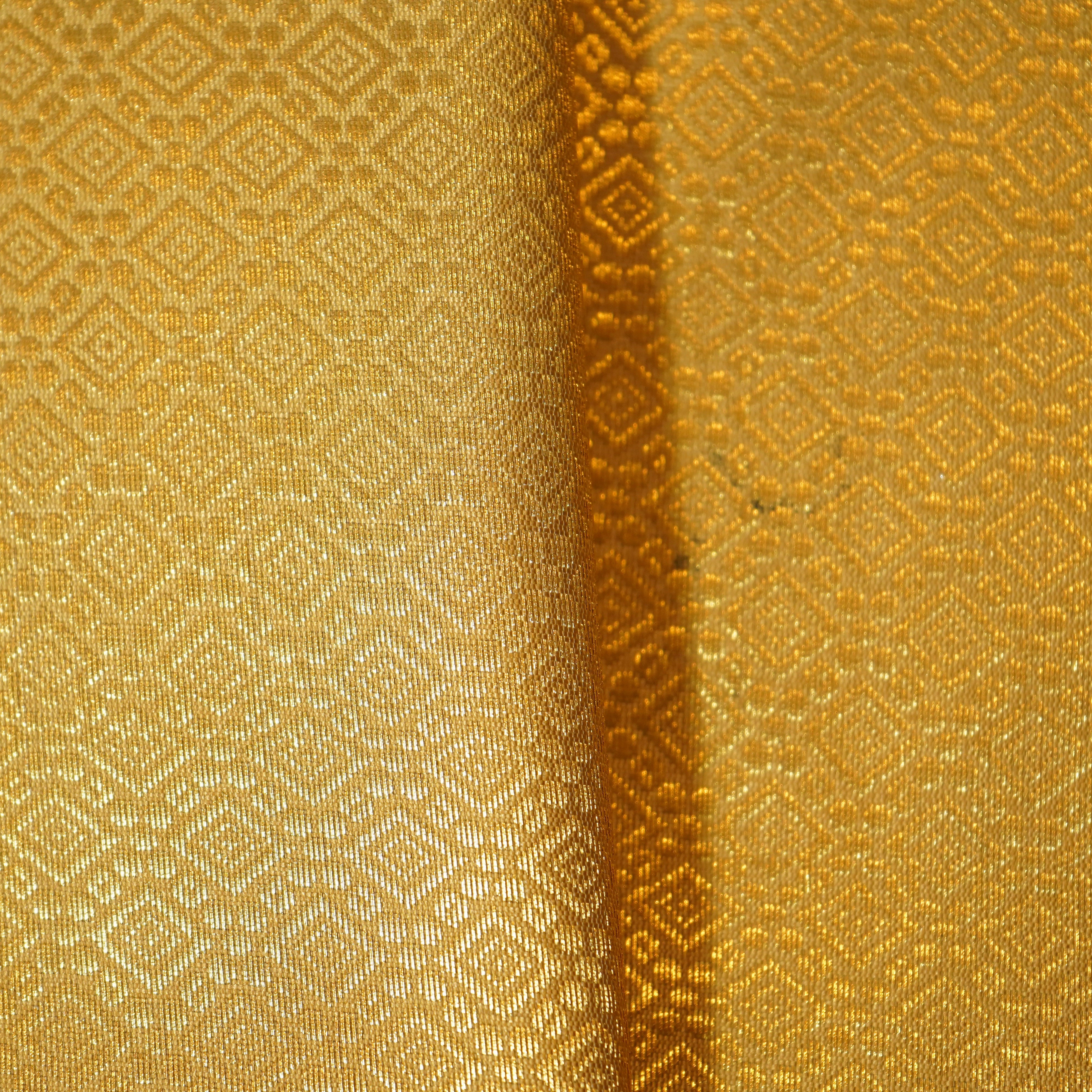 Golden Zari Tanchui Brocade Fabric