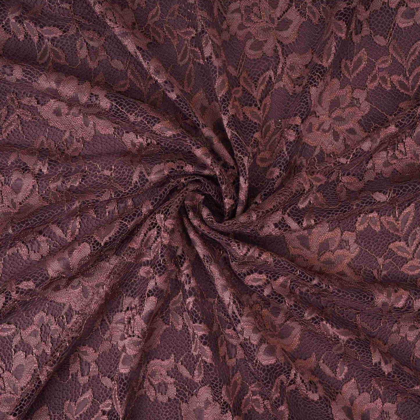 Dark Brown Floral Embroidery Lace Fabric LI-32182