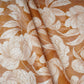 Brown with White Floral Print Cotton Satin Fabric PG-30435