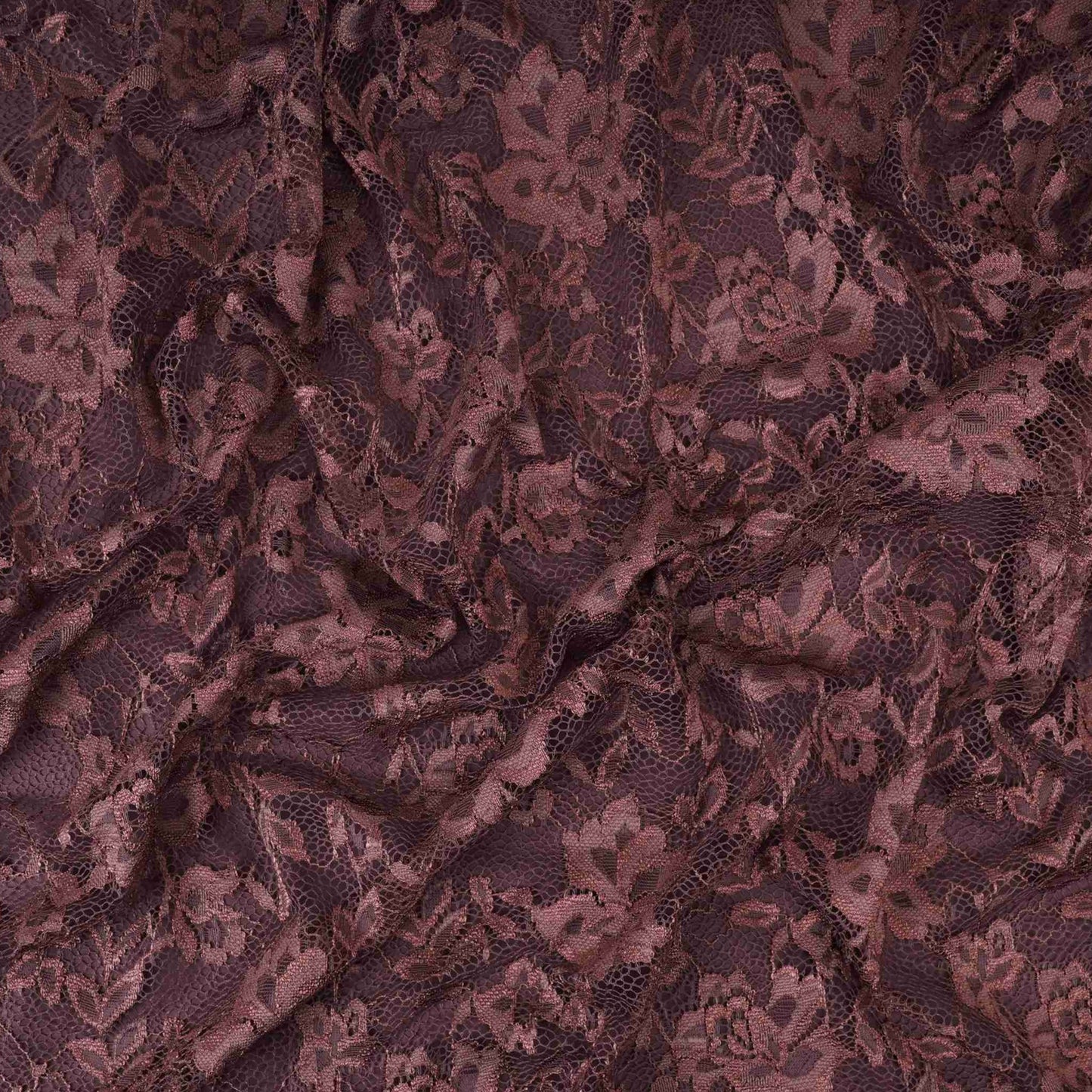 Dark Brown Floral Embroidery Lace Fabric LI-32182