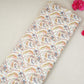 Off White with Green Floral Print Cotton Mulmul Fabric PG-30469
