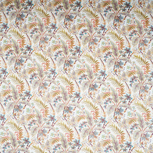 Off White with Green Floral Print Cotton Mulmul Fabric PG-30469 - TradeUNO