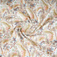 Off White with Green Floral Print Cotton Mulmul Fabric PG-30469