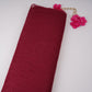 Maroon Floral Embroidery Lace Fabric LI-32189