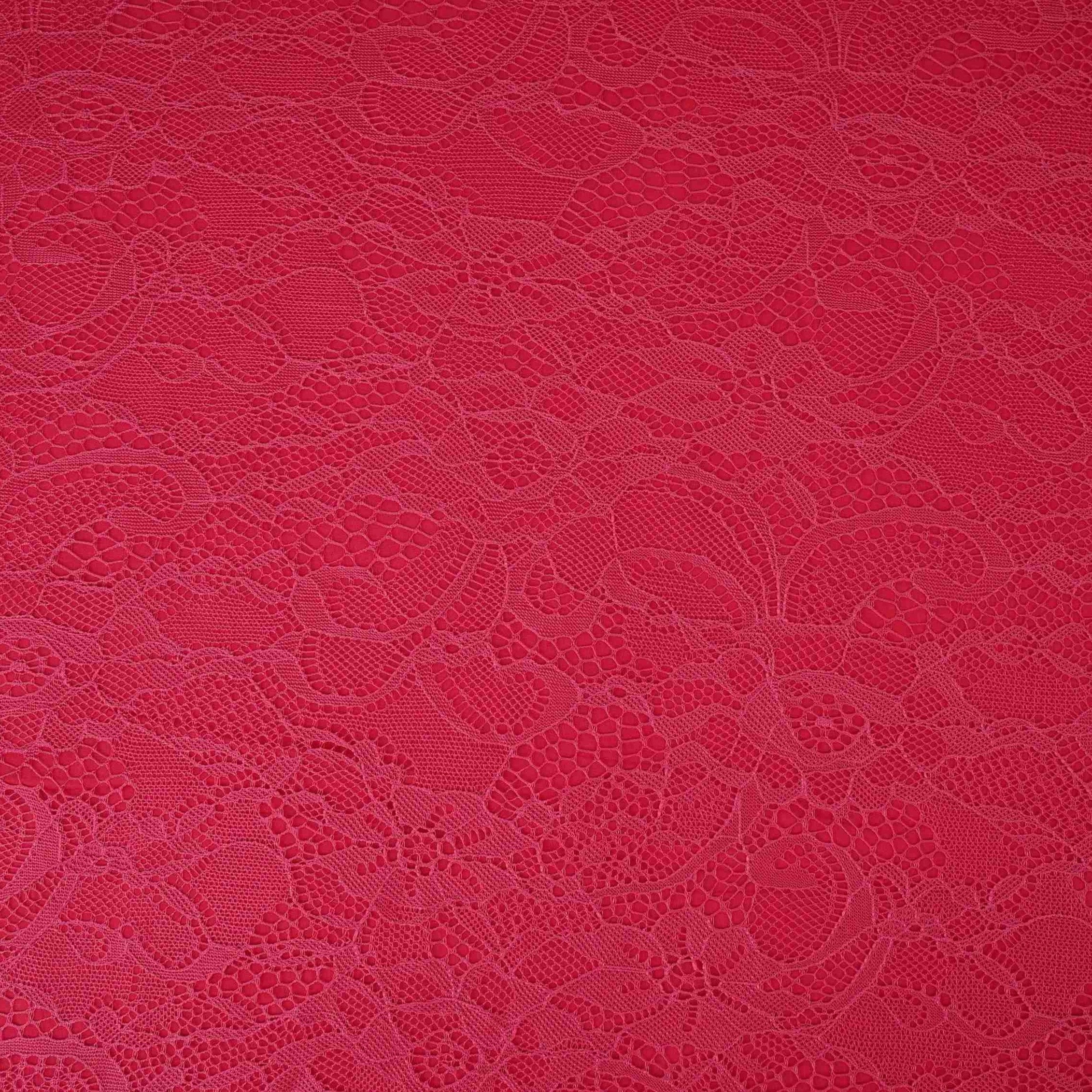 Maroon Floral Embroidery Lace Fabric LI-32189 - TradeUNO