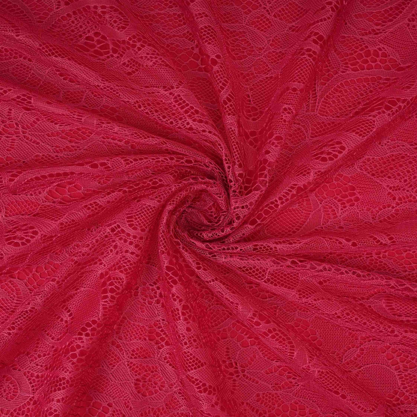 Maroon Floral Embroidery Lace Fabric LI-32189