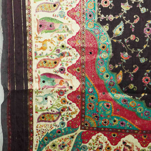 Black Gharchola Multicolor Zari Mirror Work Jacquard Dupatta SU-33651 – image 2 of 4